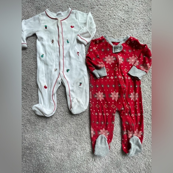 Honest Baby One Piece Christmas Pajamas Bundle Size 6-9m - Picture 1 of 7